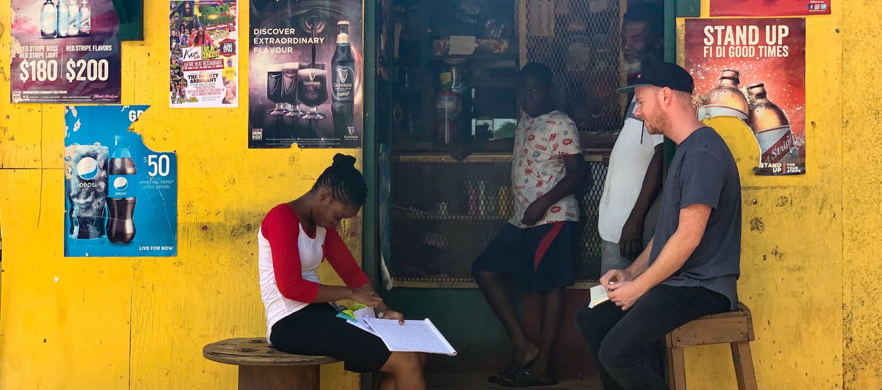 THINKPLCE DESIGNER Rohan Doherty works on the Breakthrough Action project in Jamaica